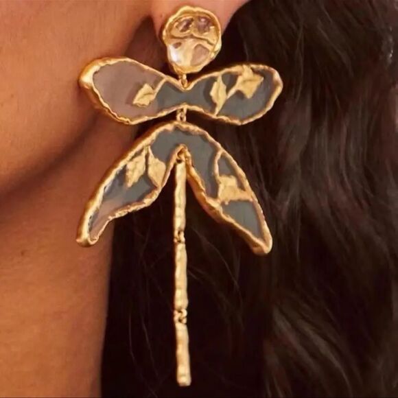 Zara Jewelry - ZARA DRAGONFLY GOLD DROP EARRINGS